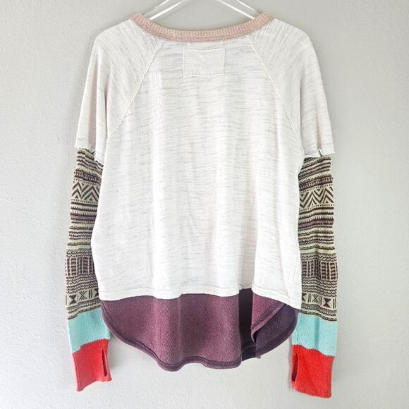 Free People Jordan Mix Knit Tee in Fun Time‎ Combo Size Small - Picture 10 of 12